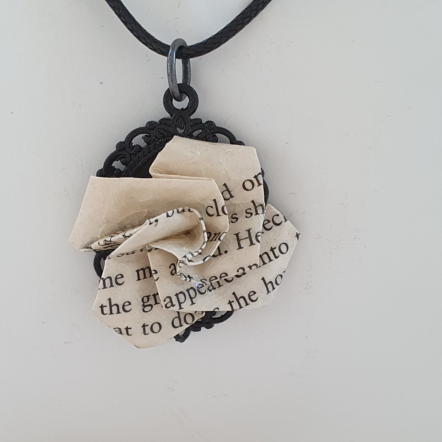 Halloween Dracula book recycled paper pendant image 7