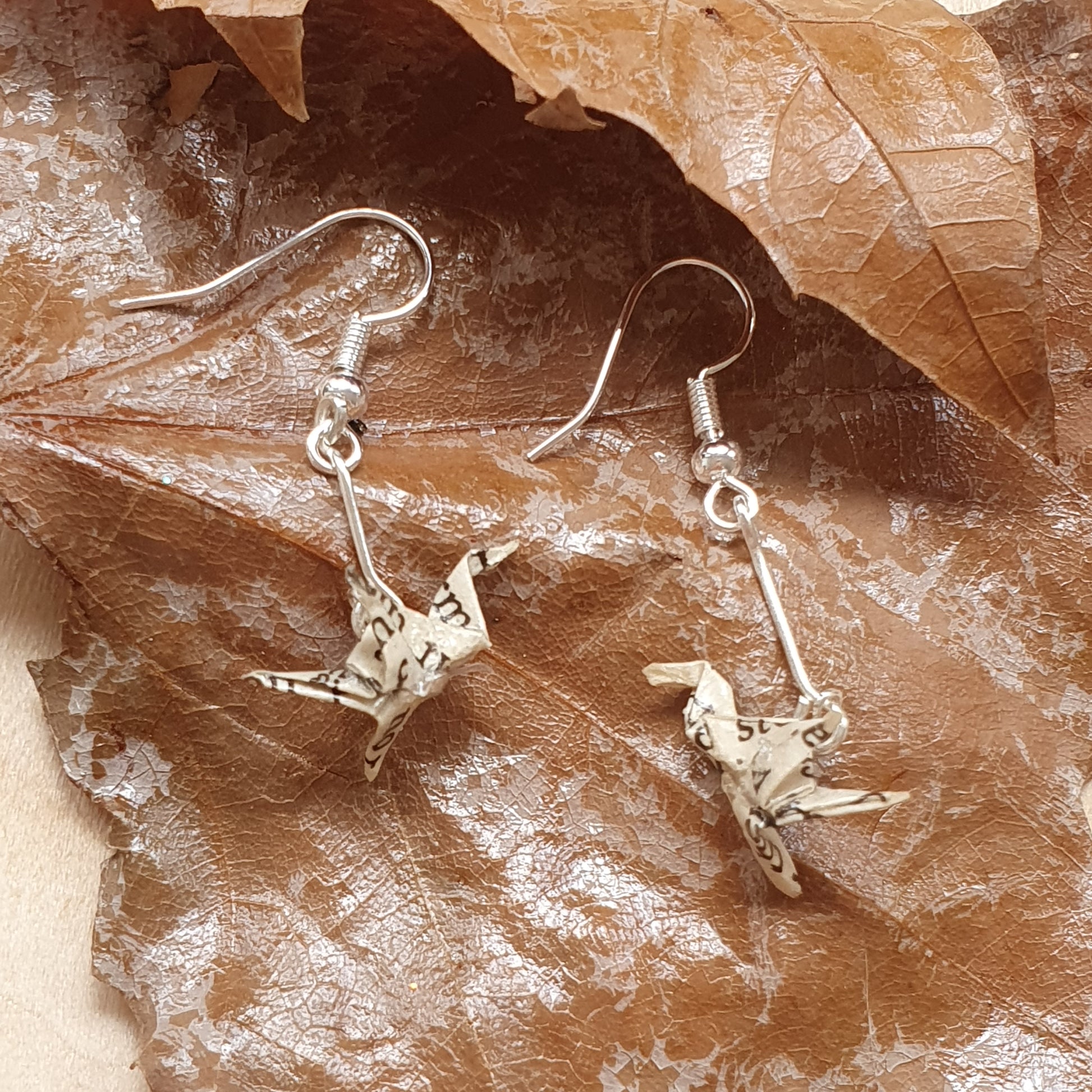 Herbal book tiny bird earrings image 3