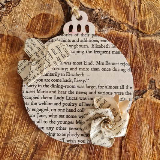 Pride and Prejudice recycled book page origami decoration image 0