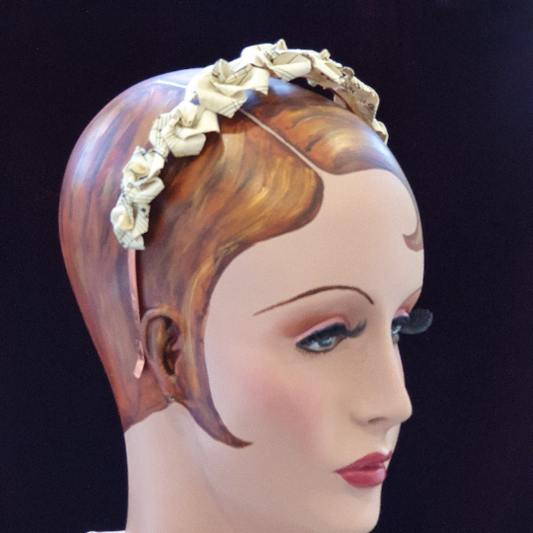 Vintage sheet music rose  crown for eco-friendly bride, image 0