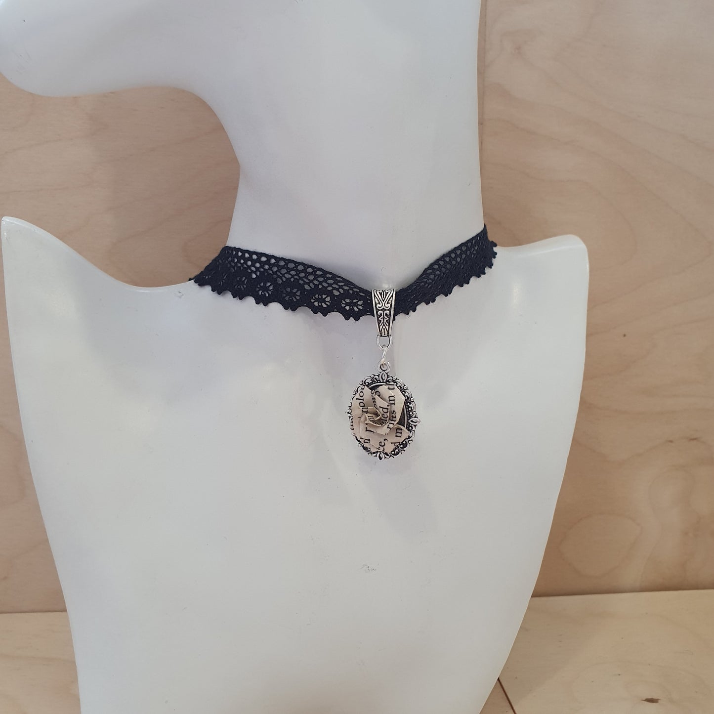 The Picture of Dorian Grey recycled book  rose choker image 2