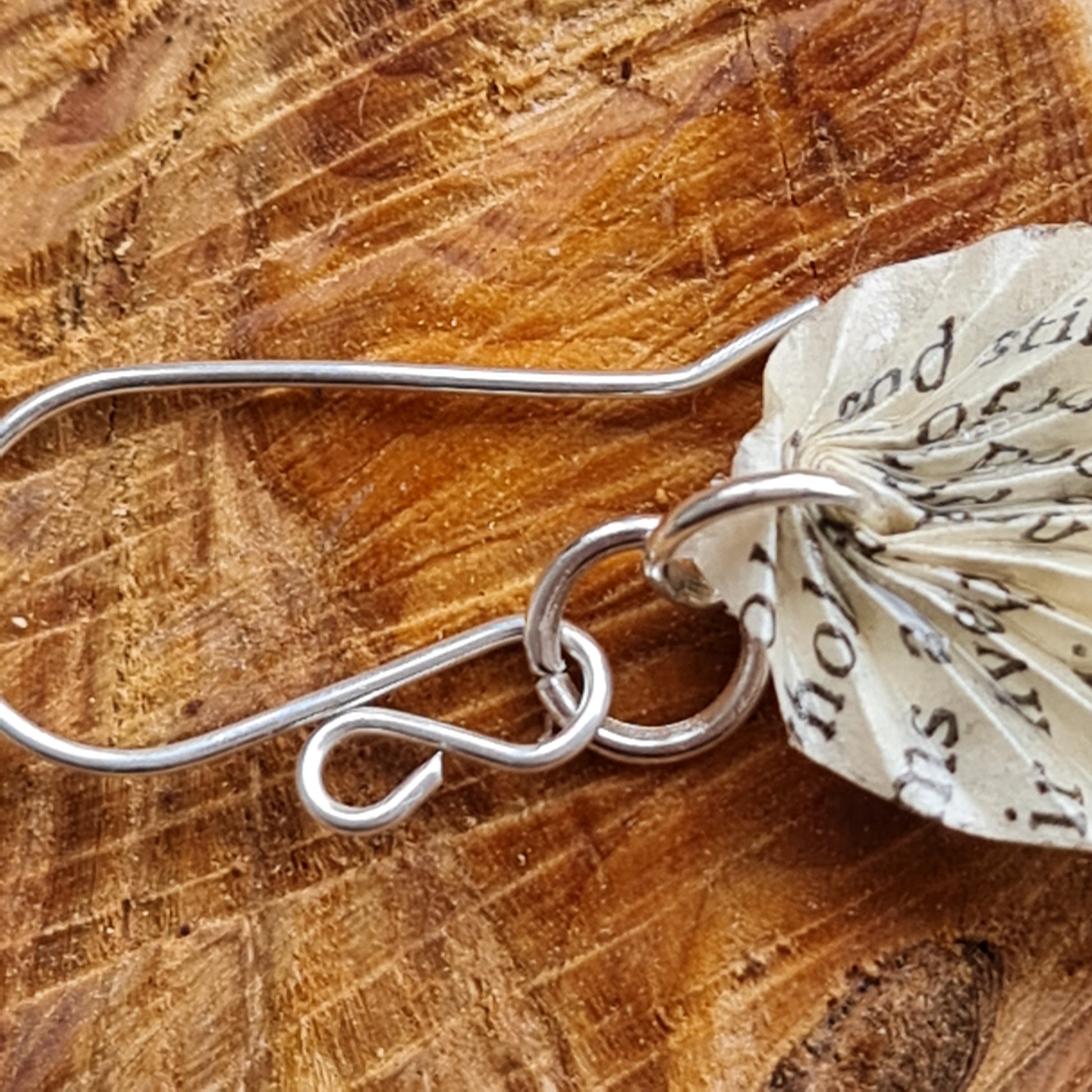 David Copperfield recycled book page leaf earrings image 4